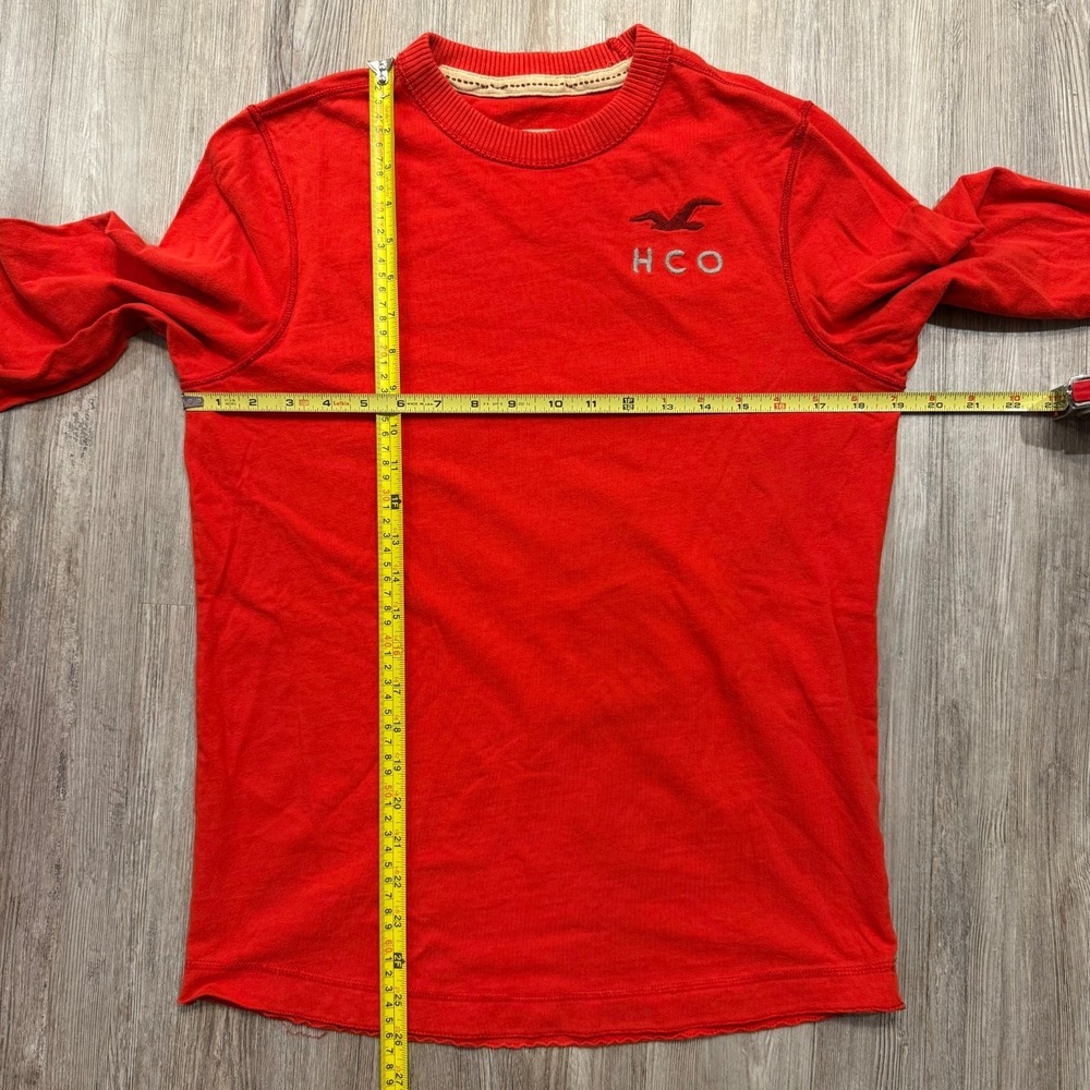 Hollister Mens Medium Vintage Y2K Red Longsleeve Shirt - Picture 5 of 5